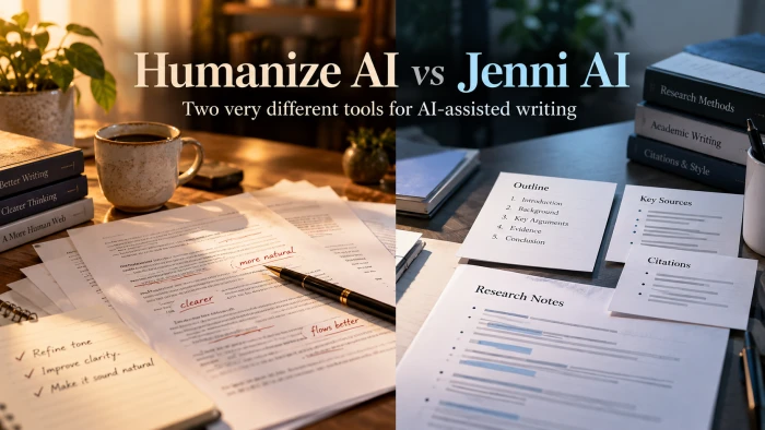 Humanize AI vs Jenni AI: two very different tools for AI-assisted writing